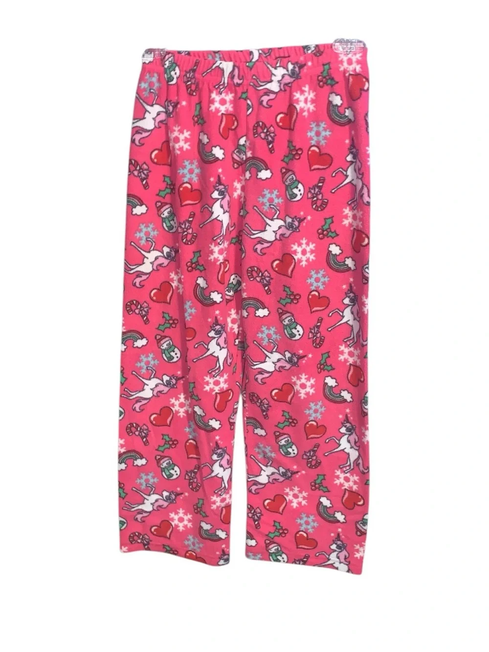 The Children’s Place Girls Medium Plush PJ Pants Unicorn Rainbows Christmas